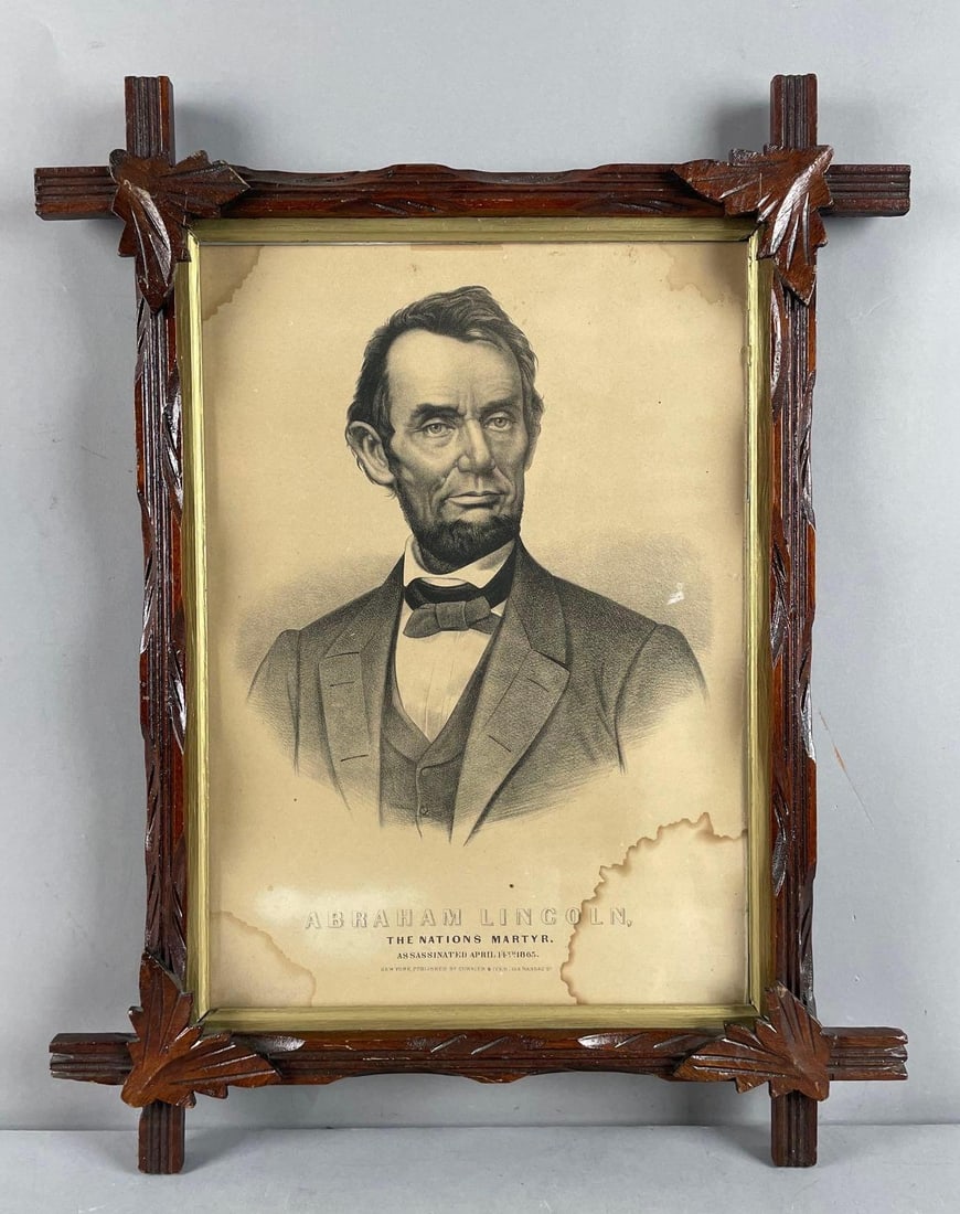 Antique Currier and Ives Abraham Lincoln the Nations Martyr Lithograph (1 of 3)