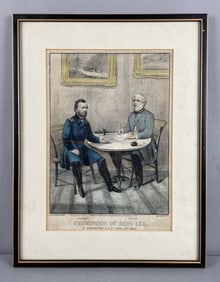 Antique Currier and Ives Surrender of General Lee Lithograph
