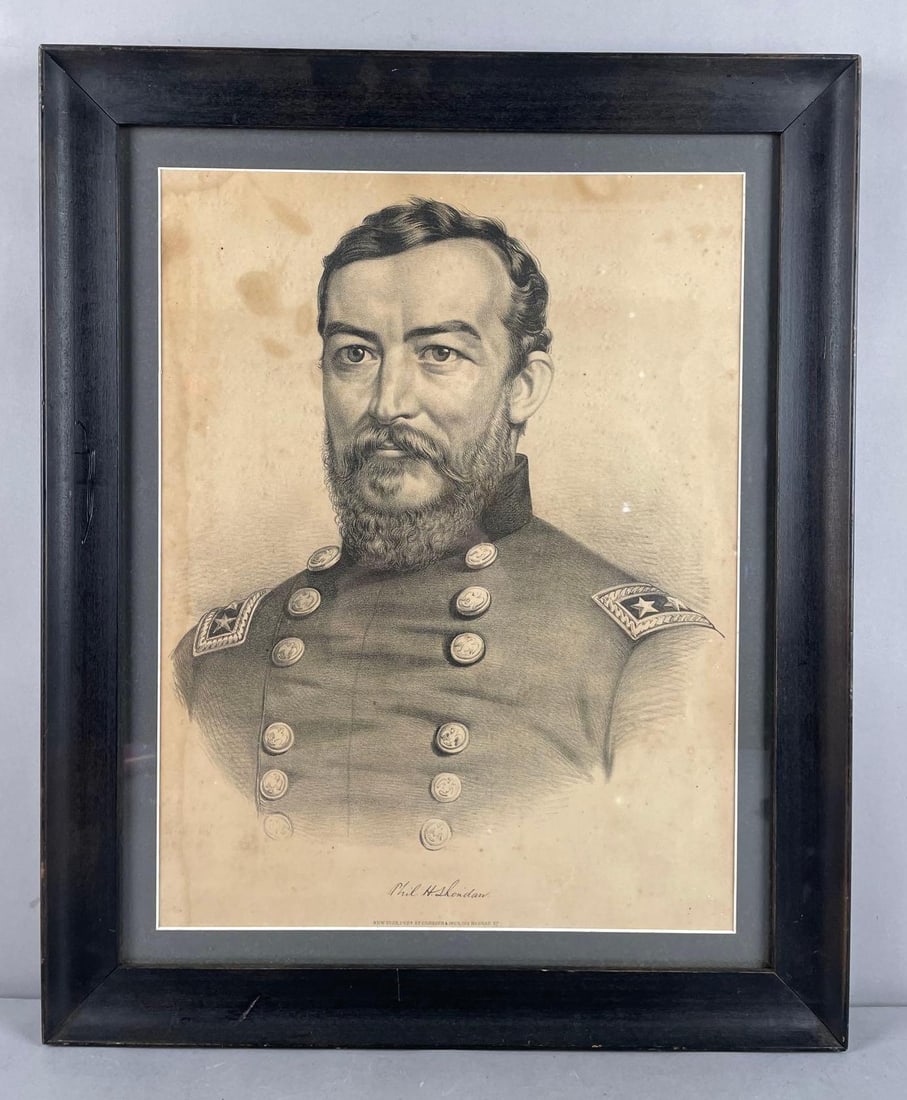 Antique Currier and Ives General Phil. H. Sheridan Lithograph (1 of 3)