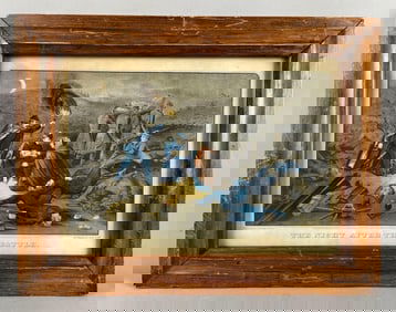 Antique Currier and Ives The Night After Thee Battle Lithograph