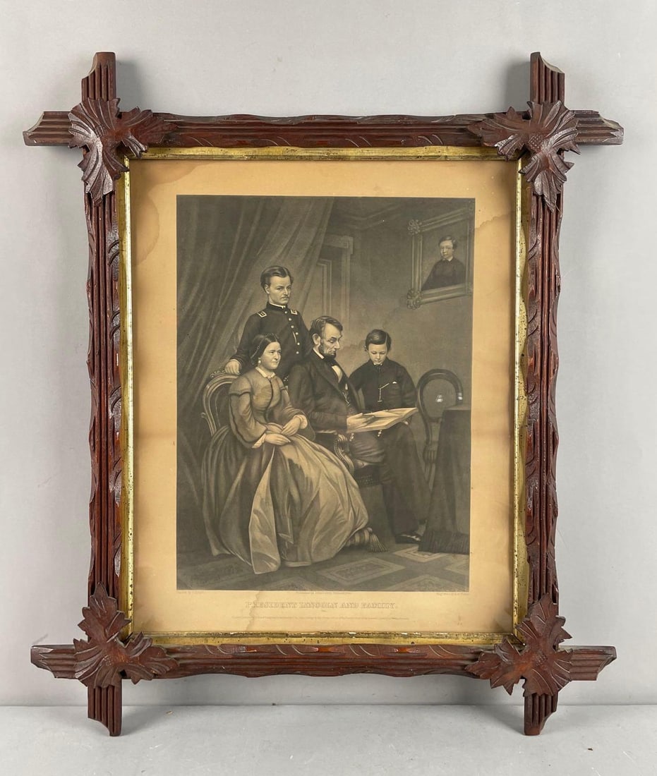 Antique John Dainty President Lincoln and Family Lithograph (1 of 4)