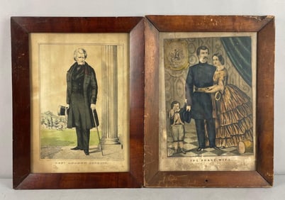 Group of 2 Antique Currier and Ives Lithographs