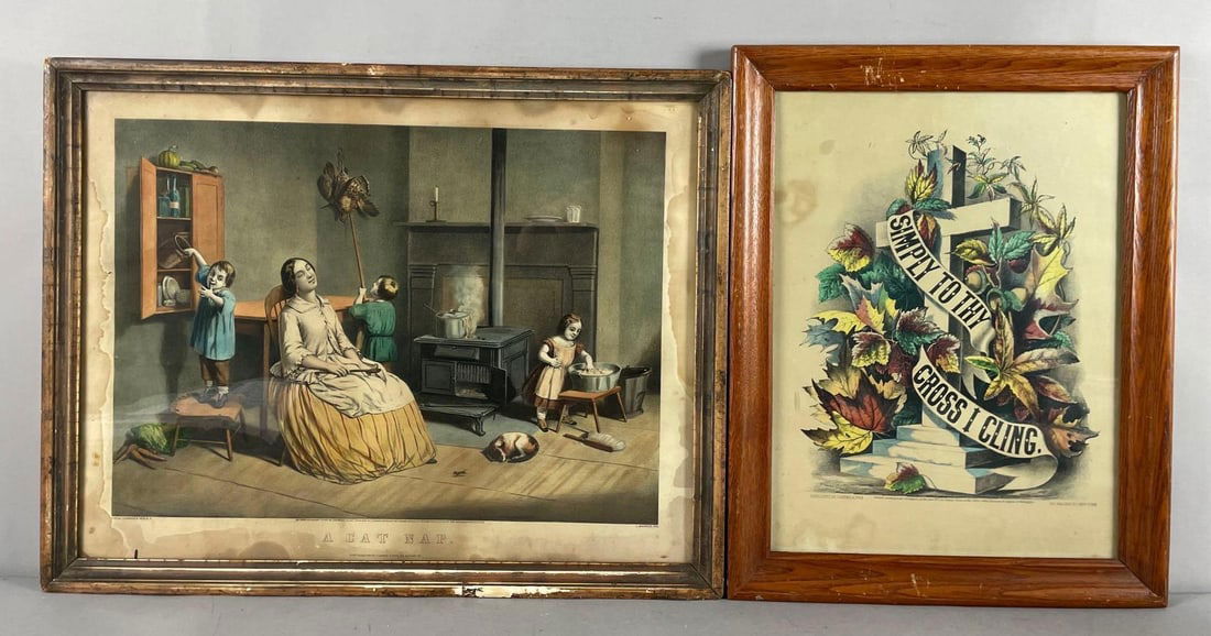 Group of 2 Antique Currier and Ives Lithographs (1 of 4)