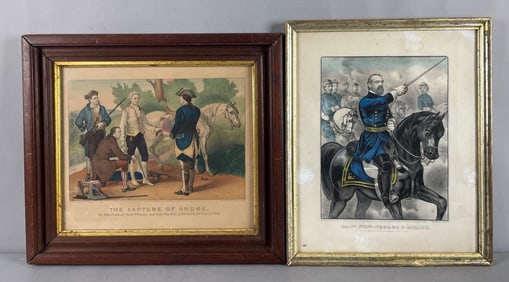 Group of 2 Antique Currier and Ives American War Lithographs