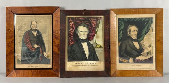 Group of 3 Antique Currier and Ives U.S. Statesmen Lithographs