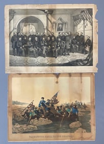 Group of 2 Antique Thomas Kelly Historical Lithographs