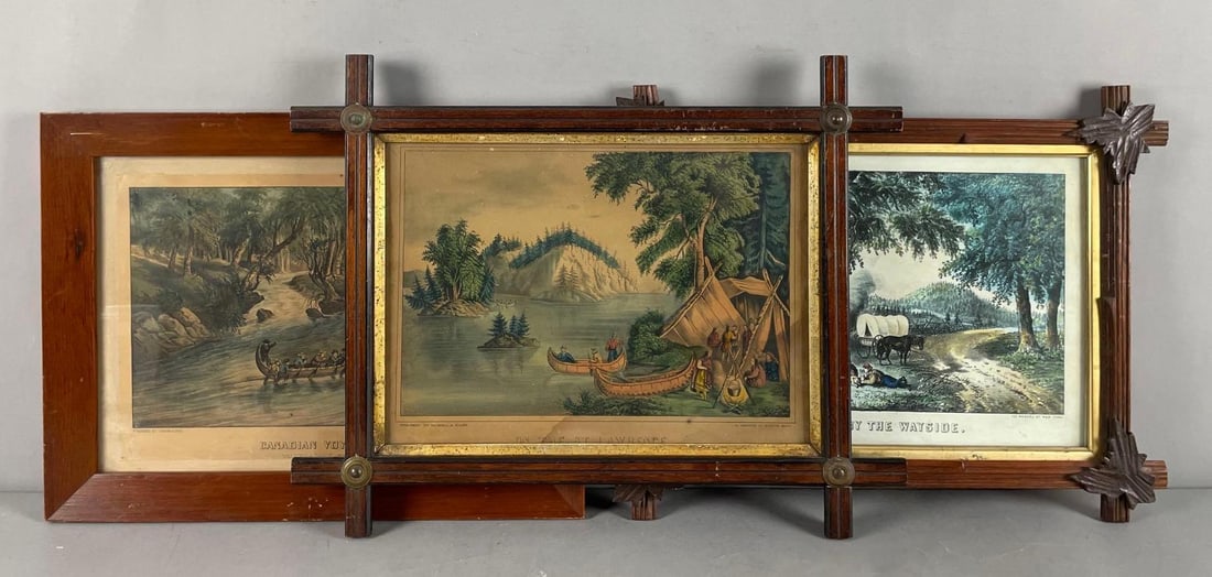 Group of 3 Currier and Ives Lithographs (1 of 3)
