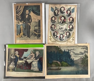 Group of Currier and Ives Presidential Lithographs
