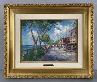 Thomas Kinkade Front Street, Lahaina Giclee on Canvas