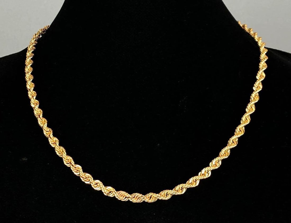 14K Yellow Gold Rope Chain Necklace (1 of 3)