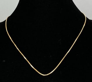 14K Yellow Gold Italian Box Chain Necklace