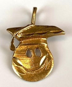 Signed 14K Yellow Gold Graduation Pendant