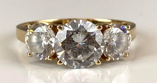 14K Yellow Gold CZ Engagement Ring