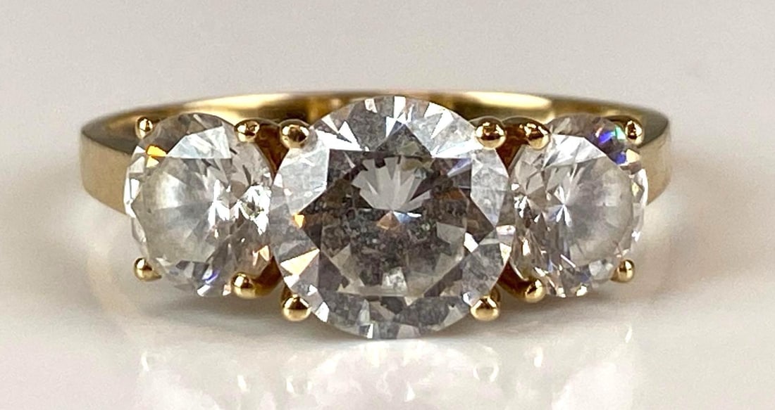 14K Yellow Gold CZ Engagement Ring (1 of 5)