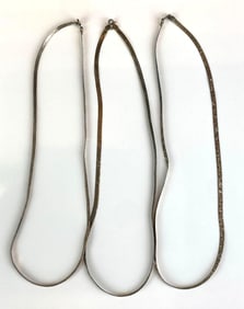 Group of 3 Italian Sterling Silver Flat Herringbone Necklaces