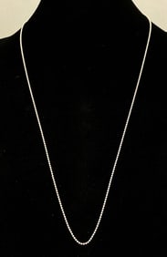 Diagonal Sterling Silver Ball Chain Necklace