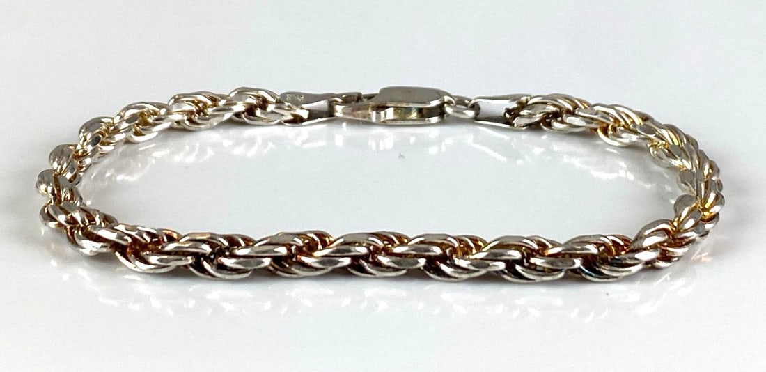 Milor Sterling Silver Italian Chain Bracelet: Measures 7 1/2” In length