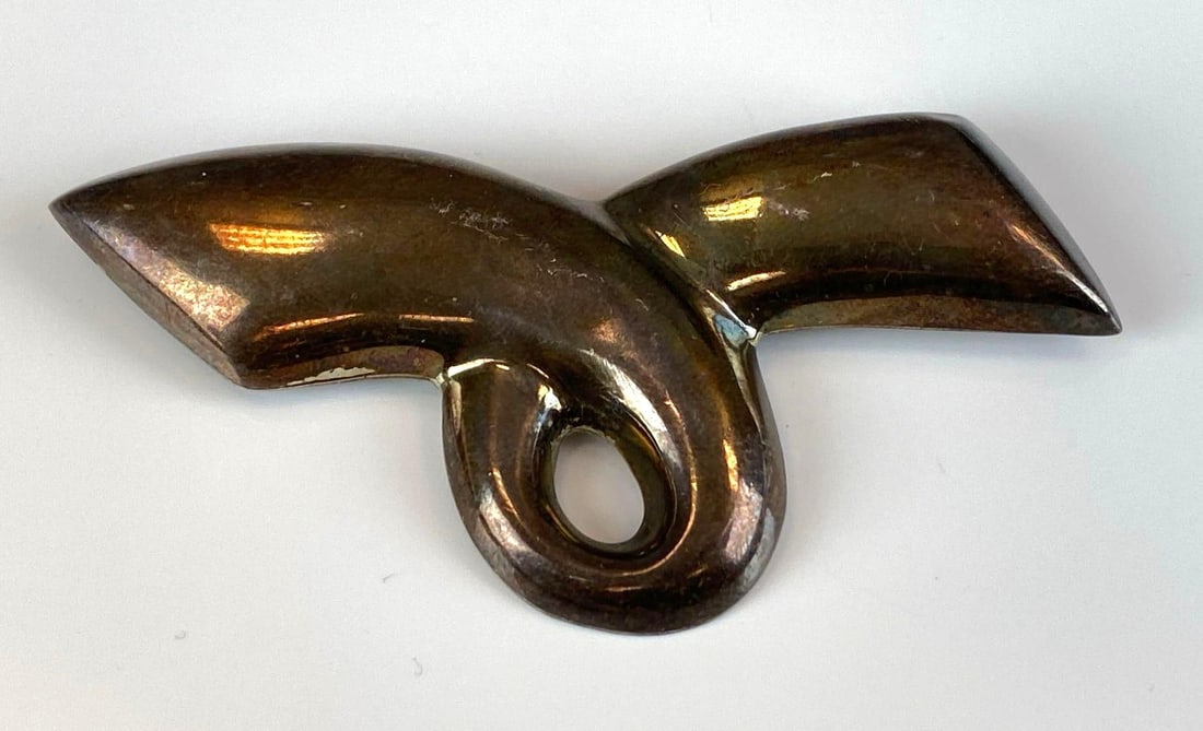 Signed Sterling Silver Mexican Brooch (1 of 3)