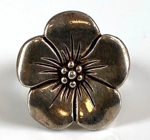 Signed Barse Sterling Silver Thai Apple Blossom Ring