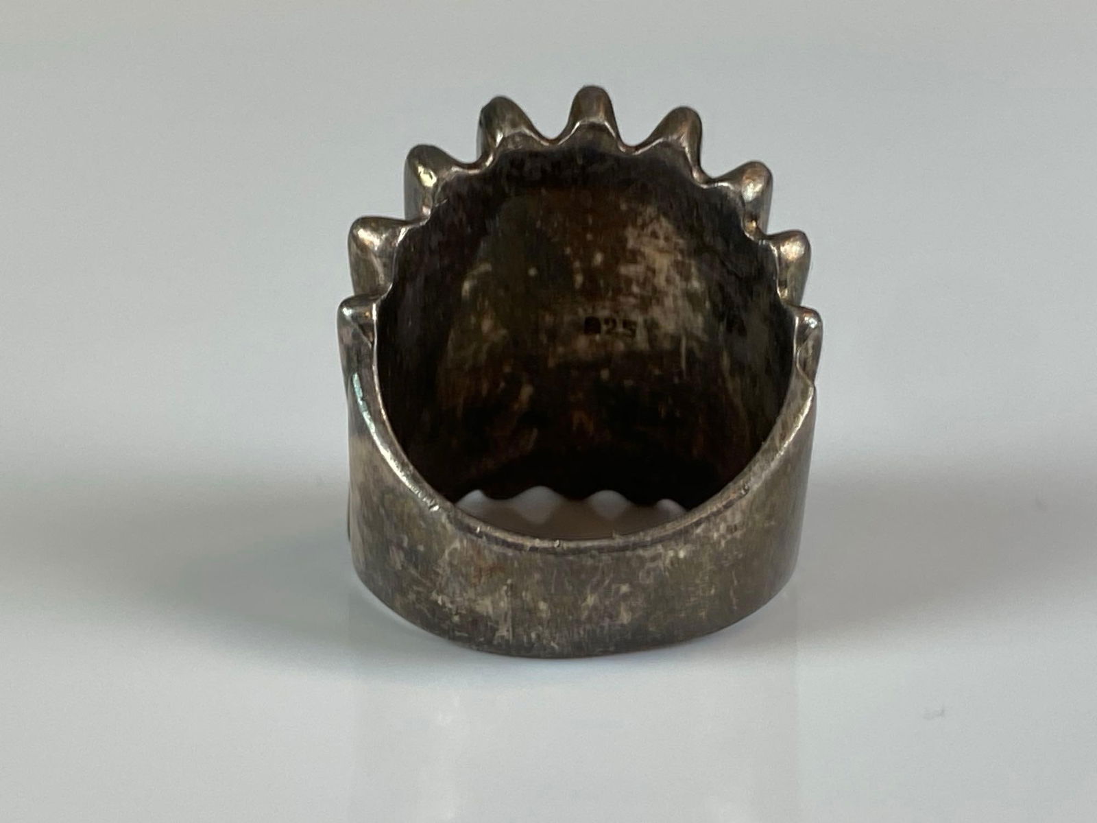 Sterling Silver Fluted Cigar Ring - 3