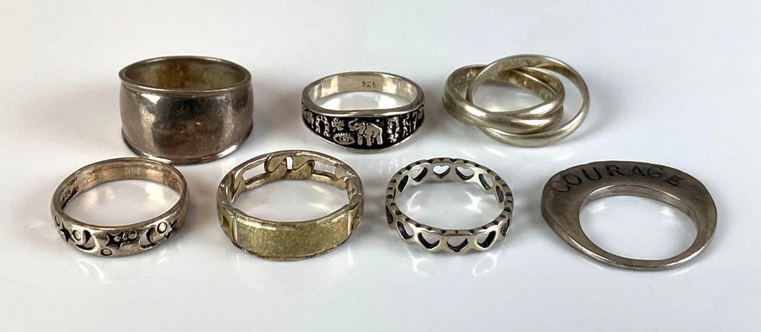 Group of 7 Sterling Silver Rings (1 of 3)
