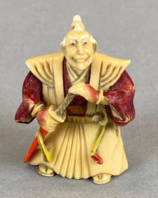 Antique Signed Japanese Samurai Okimono Netsuke