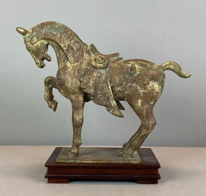 Cast Brass Chinese Tang Dynasty Style Horse Figurine