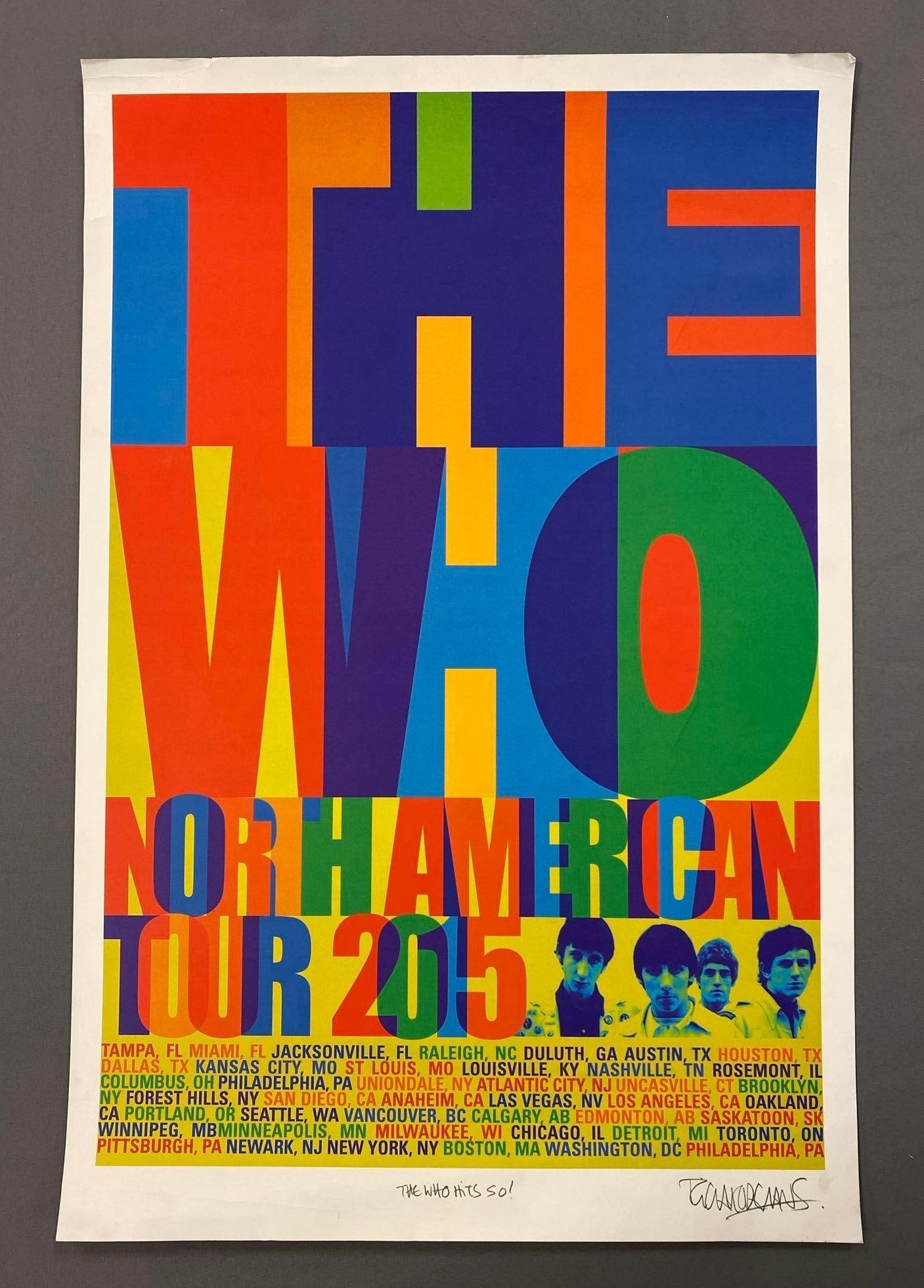 2015 The Who North American Tour Poster: Some small creases and wear along edges, measures 27” H x 18” W