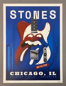LE 2019 Rolling Stones No Filter Chicago Soldier Field Poster