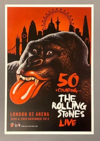 2012 Rolling Stones 50 and Counting.. London 02 Arena Poster