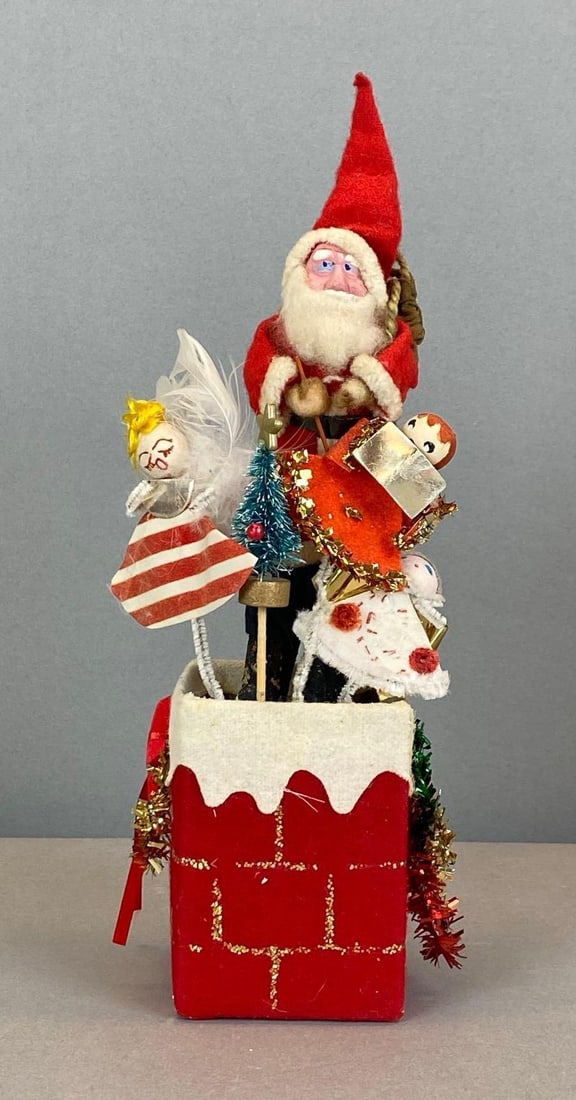 Vintage Santa in Chimney Christmas Candy Box (1 of 3)