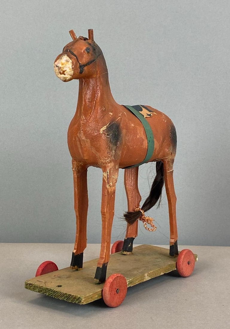 Antique German Pull Behind Horse Toy (1 of 3)