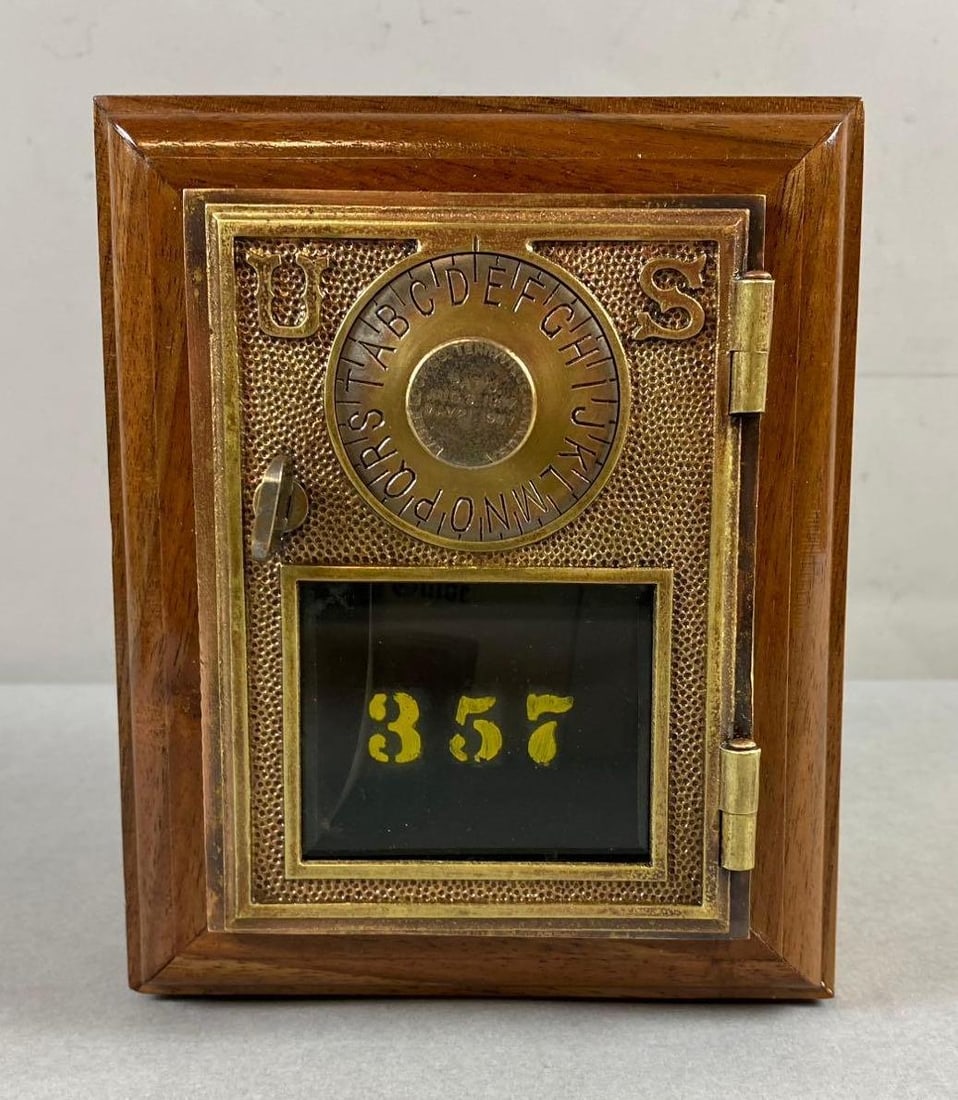 Vintage US Postal Bank Door Coin Box (1 of 3)