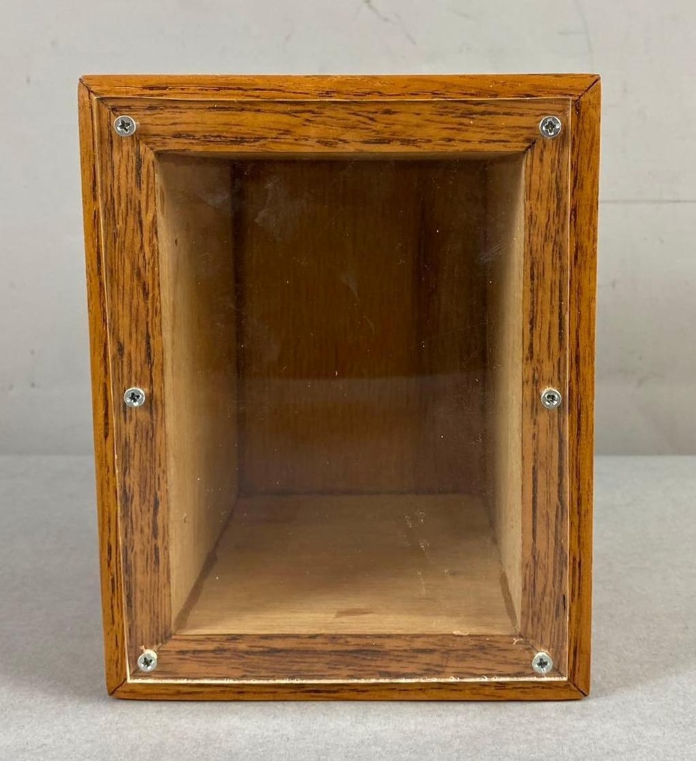 Vintage Clear Wooden Coin Box (1 of 2)