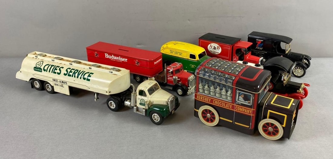 Group of 7 Die Cast Vehicles Coin Banks and More (1 of 3)