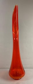 Vintage Viking Persimmon Orange Swung Glass Vase