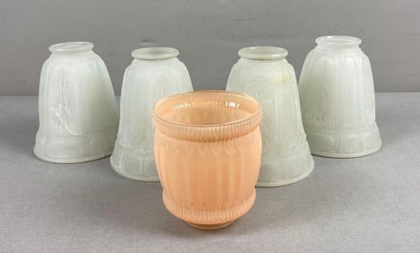Group of 5 Frosted Glass Lamp Shades and More