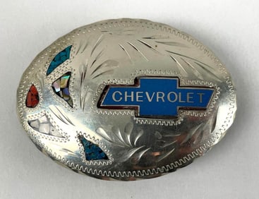 C and L Inlaid Chevrolet Belt Buckle