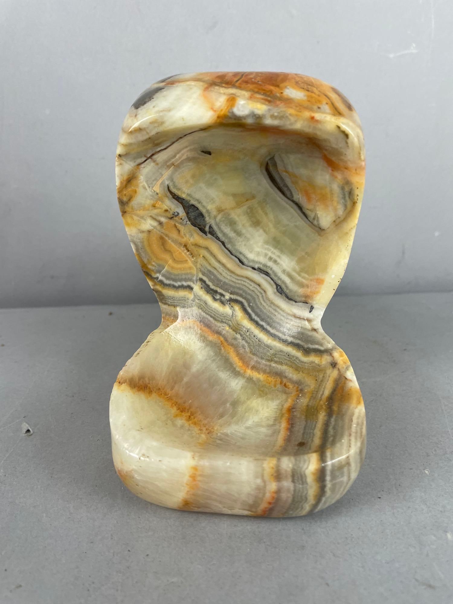 Crazy Lace Agate Carved Hippo Dish - 2