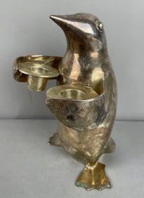 Restoration Hardware Silver Plated Penguin Candle Holder
