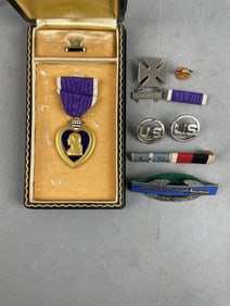 Group of Vintage Military Badges and Medals