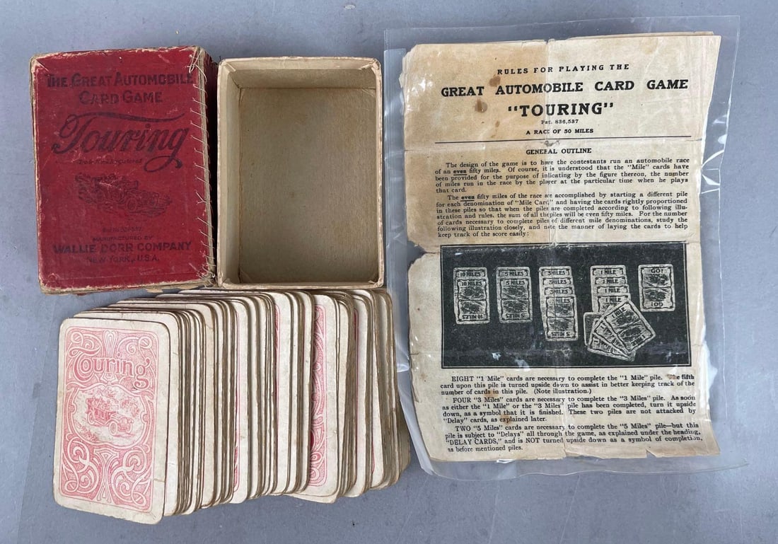 Vintage Touring Great Automobile Card Game: Wallie Dorr co. Includes instructions