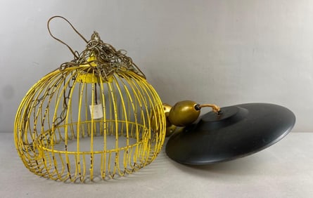 Group of 2 Mid Century Hanging Ceiling Lamps