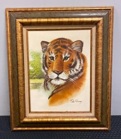 Vintage Tiger Painting by Pete Zinovoy
