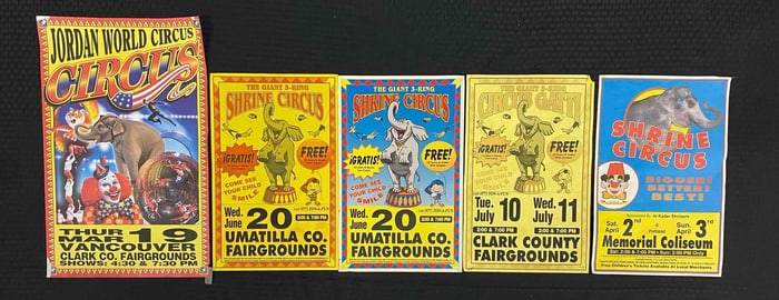 Group of 5 Shrine Circus Posters and More