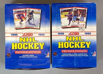 Group of 2 1990 Score NHL Premier Trading Card Boxes