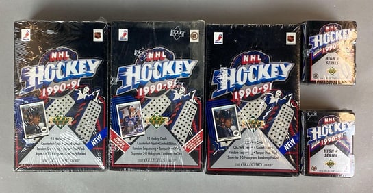 Group of Upper Deck LE 1990-1991 NHL Trading Card Boxes