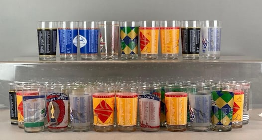 Group of 1980s-2010s Kentucky Derby Souvenir Glasses
