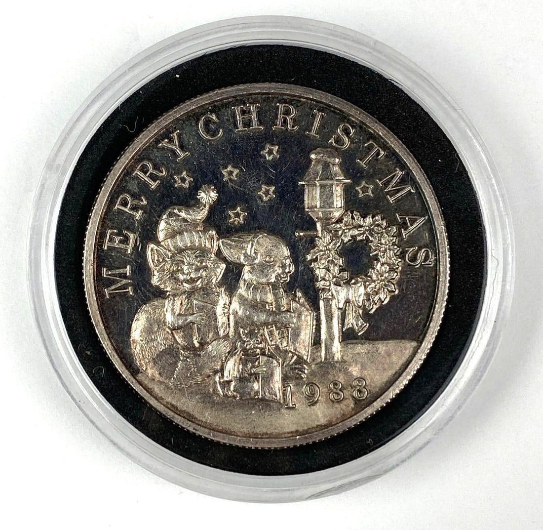 1988 Merry Christmas 1 oz .999 Silver Round: 1988 Merry Christmas 1 oz .999 Silver Round