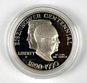 1990 US Mint Eisenhower Centennial Sikver Dollar Proof